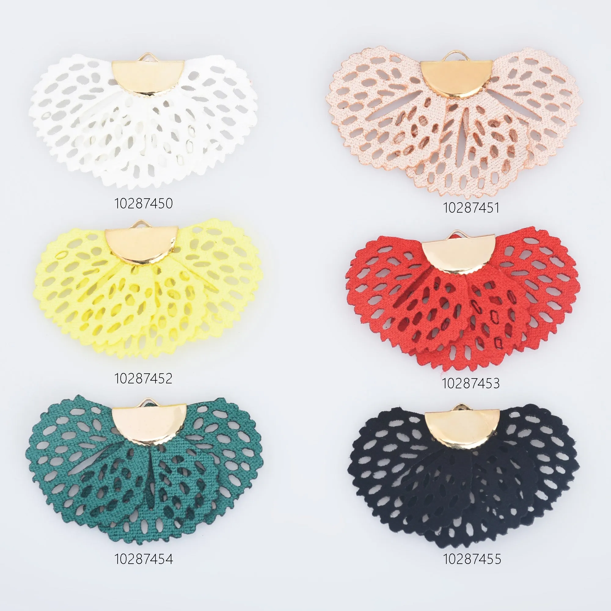 40*20mm Peacock Tail Tassel Pendants Fan Tassel Charms for Earrings Suede Peacock Tassel Charms 10pcs 102874