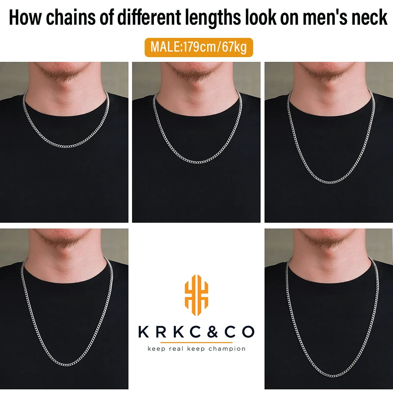 4mm Cuban Link Chain in White Gold for Men's Necklace KRKC