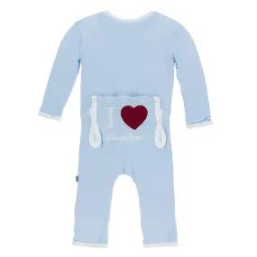 Applique Coverall with Zipper in Pond I Love Grandpa