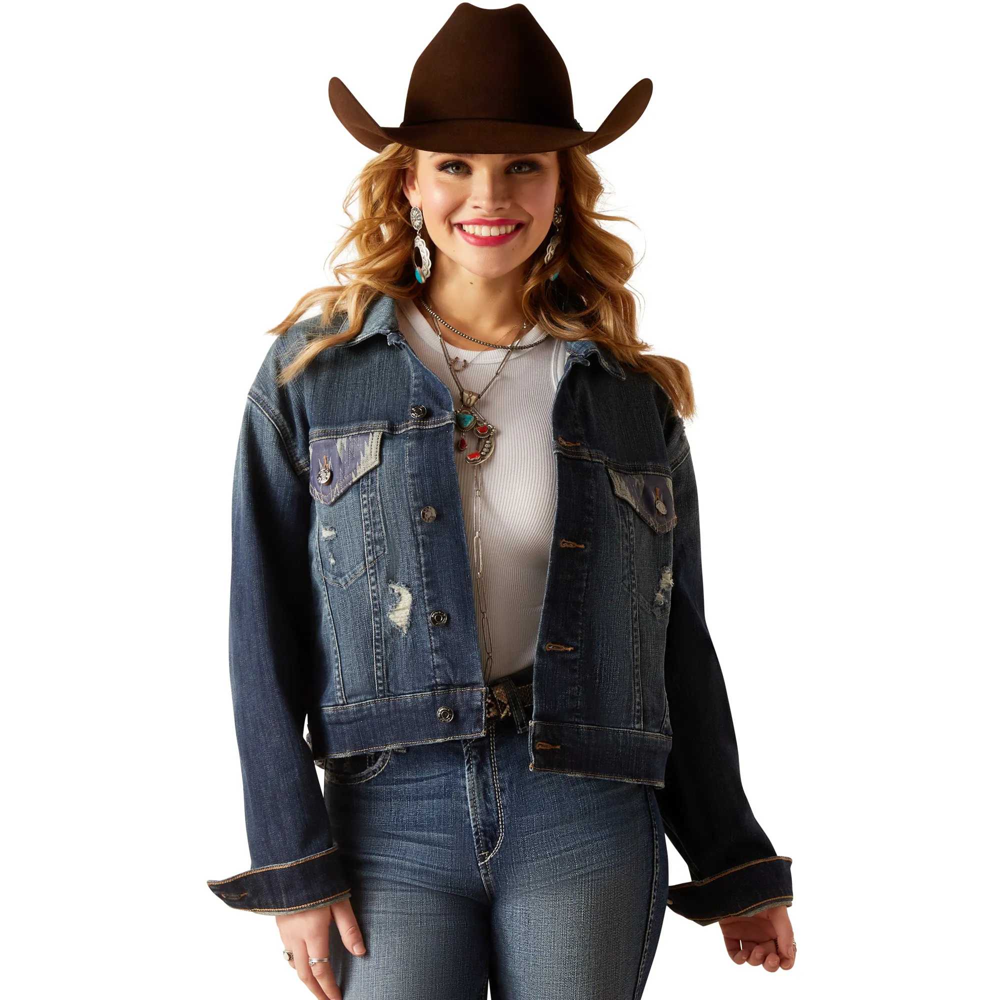 Ariat Ladies Chimayo Aztec & Burbank Denim Jacket 10046724