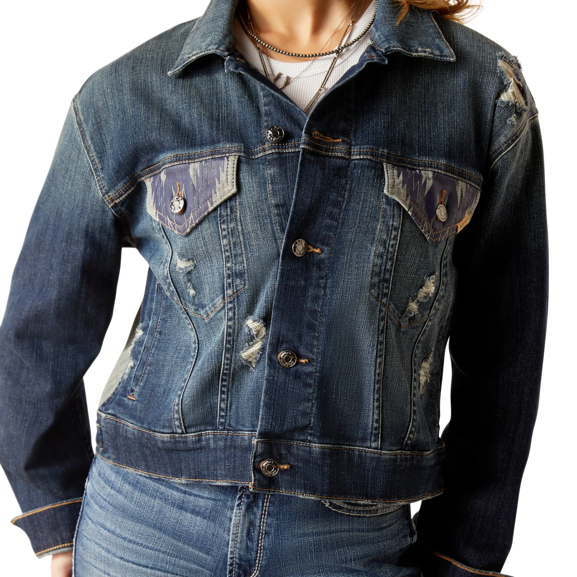 Ariat Ladies Chimayo Aztec & Burbank Denim Jacket 10046724