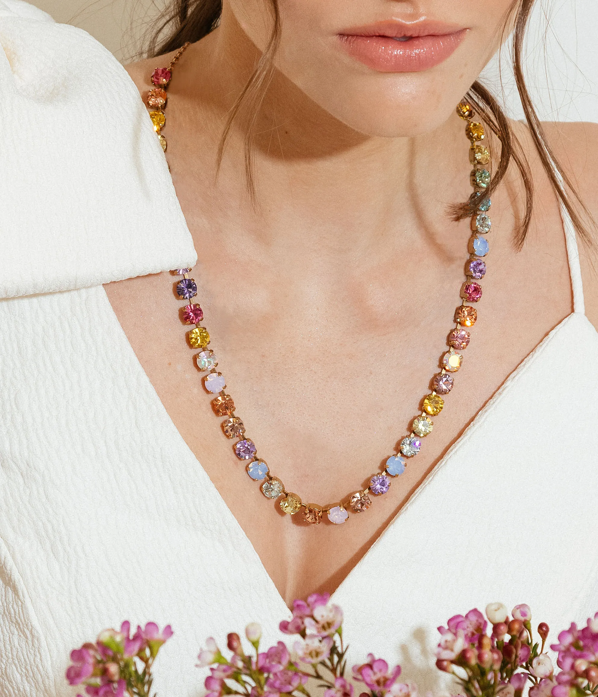 Arista Slider Necklace in Blossom Ombré