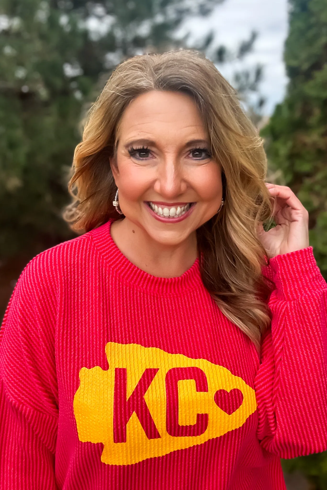 Arrowhead KC Ribbed Knit Pullover : Red/Yellow