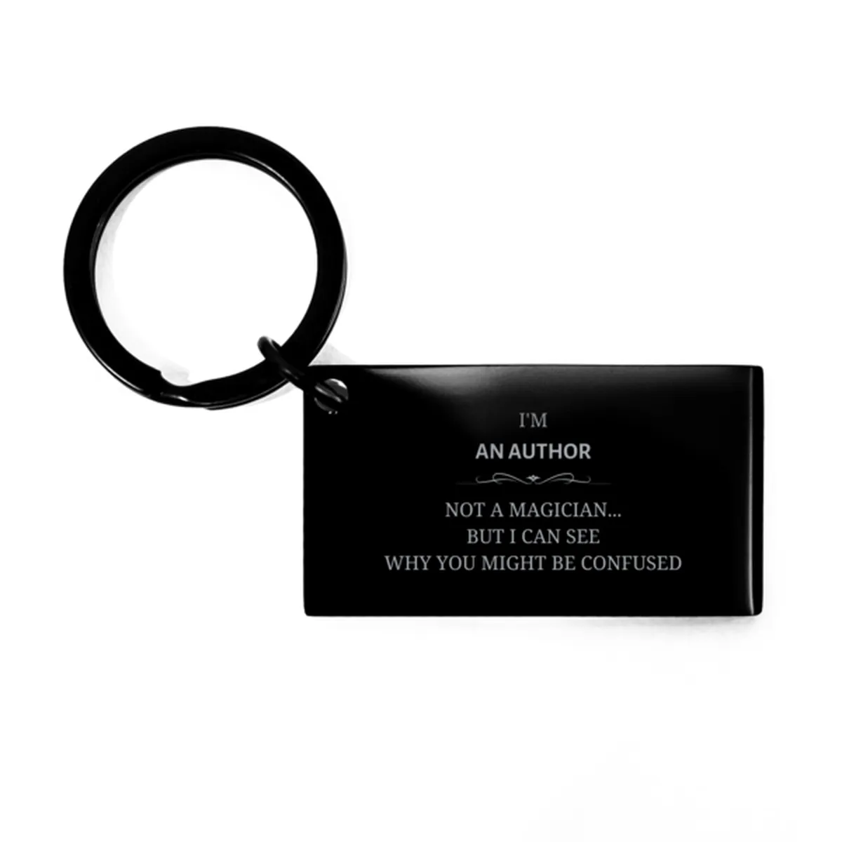 Badass Author Gifts, I'm Court Clerk not a magician, Sarcastic Keychain for Author Birthday Christmas for  Men, Women, Friends, Coworkers