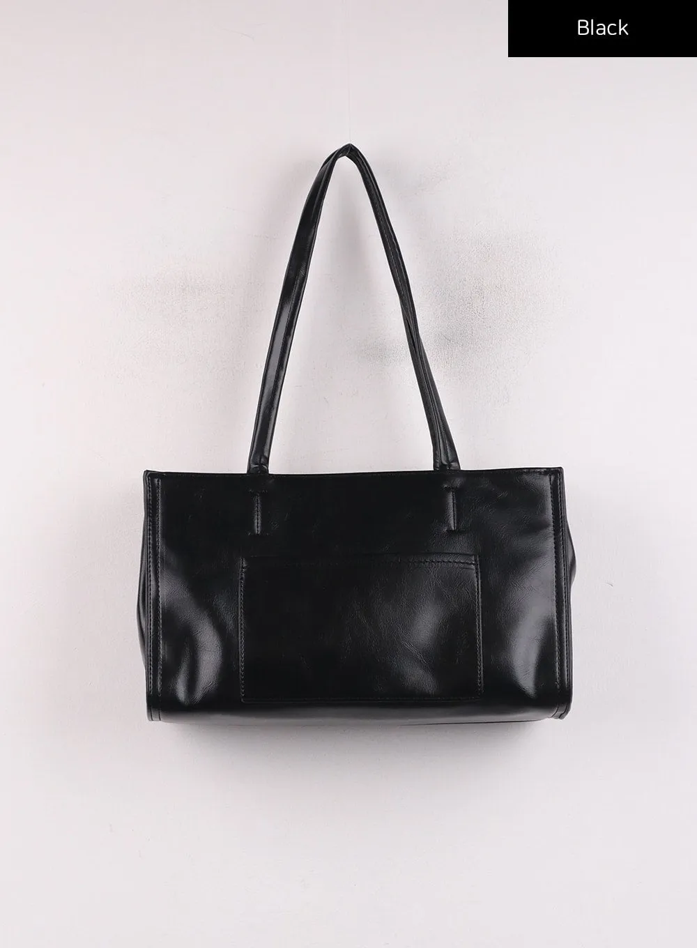 Basic Faux Leather Tote Bag IJ419