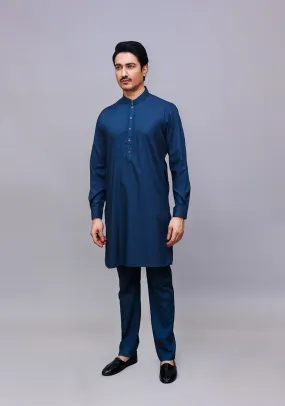 Basic Poly Viscose Sea Moss Slim Fit Plain Suit