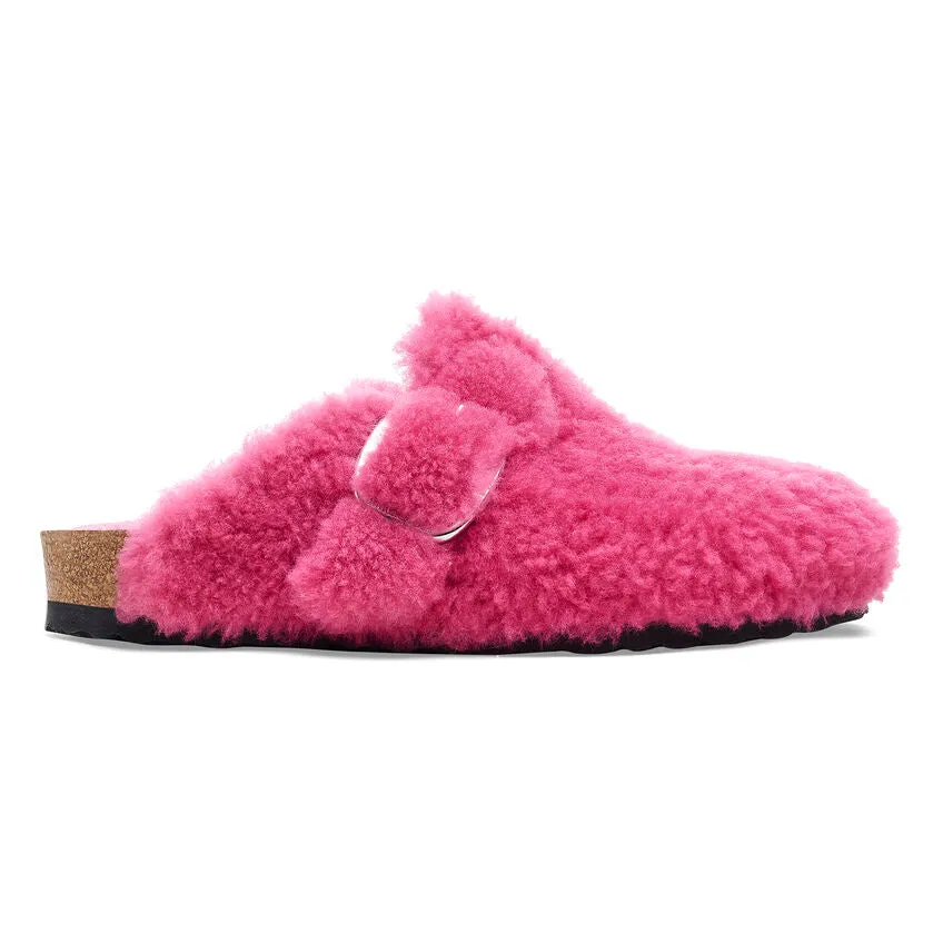 Birkenstock Women's Boston Big Buckle Shearling (Fuchsia Tulip)