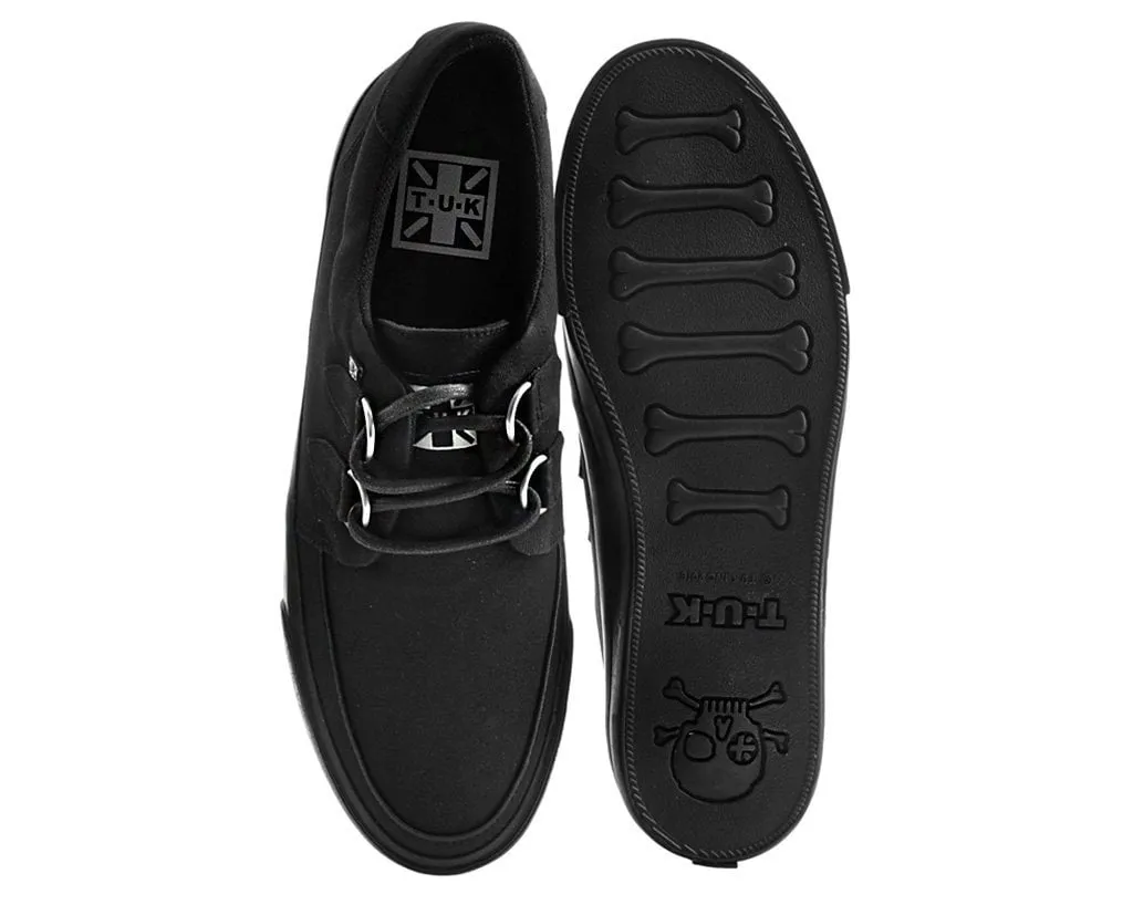 Black Basic Twill D-Ring Sneaker