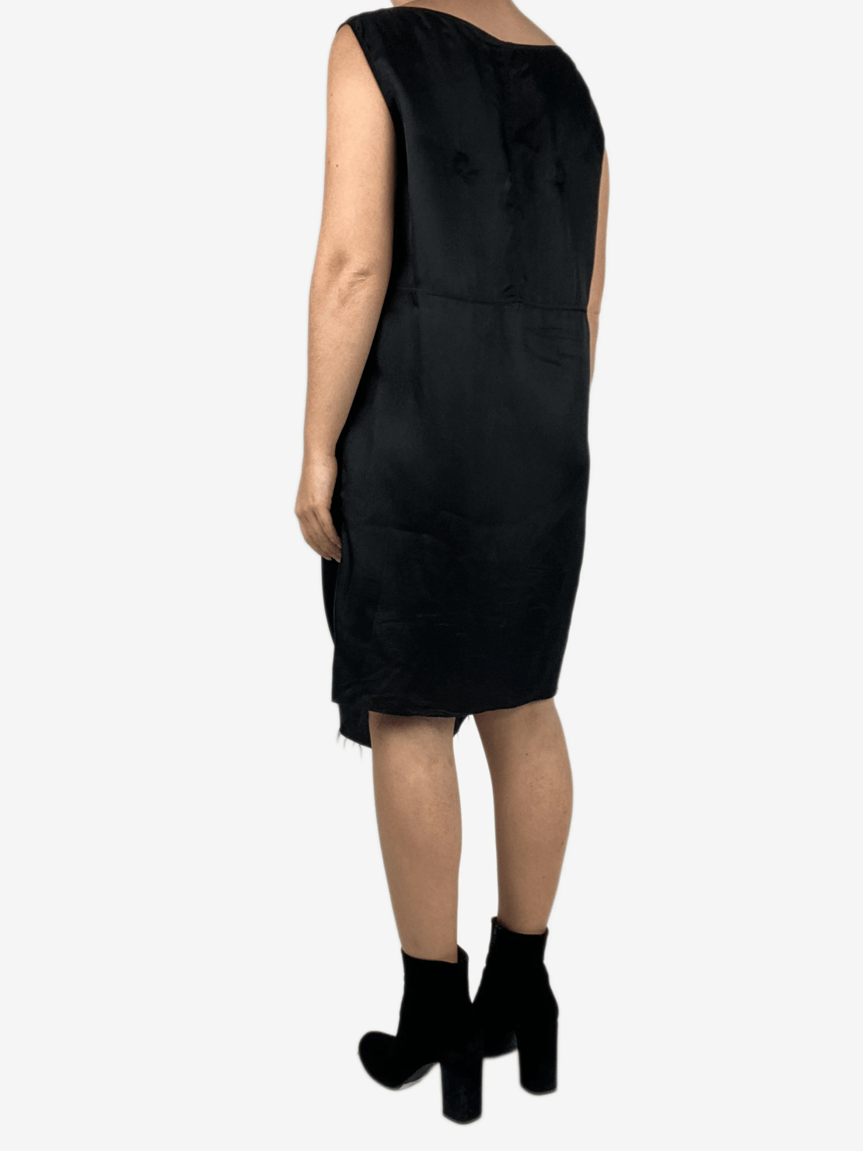 Black unstitched bottom effect dress - size No size