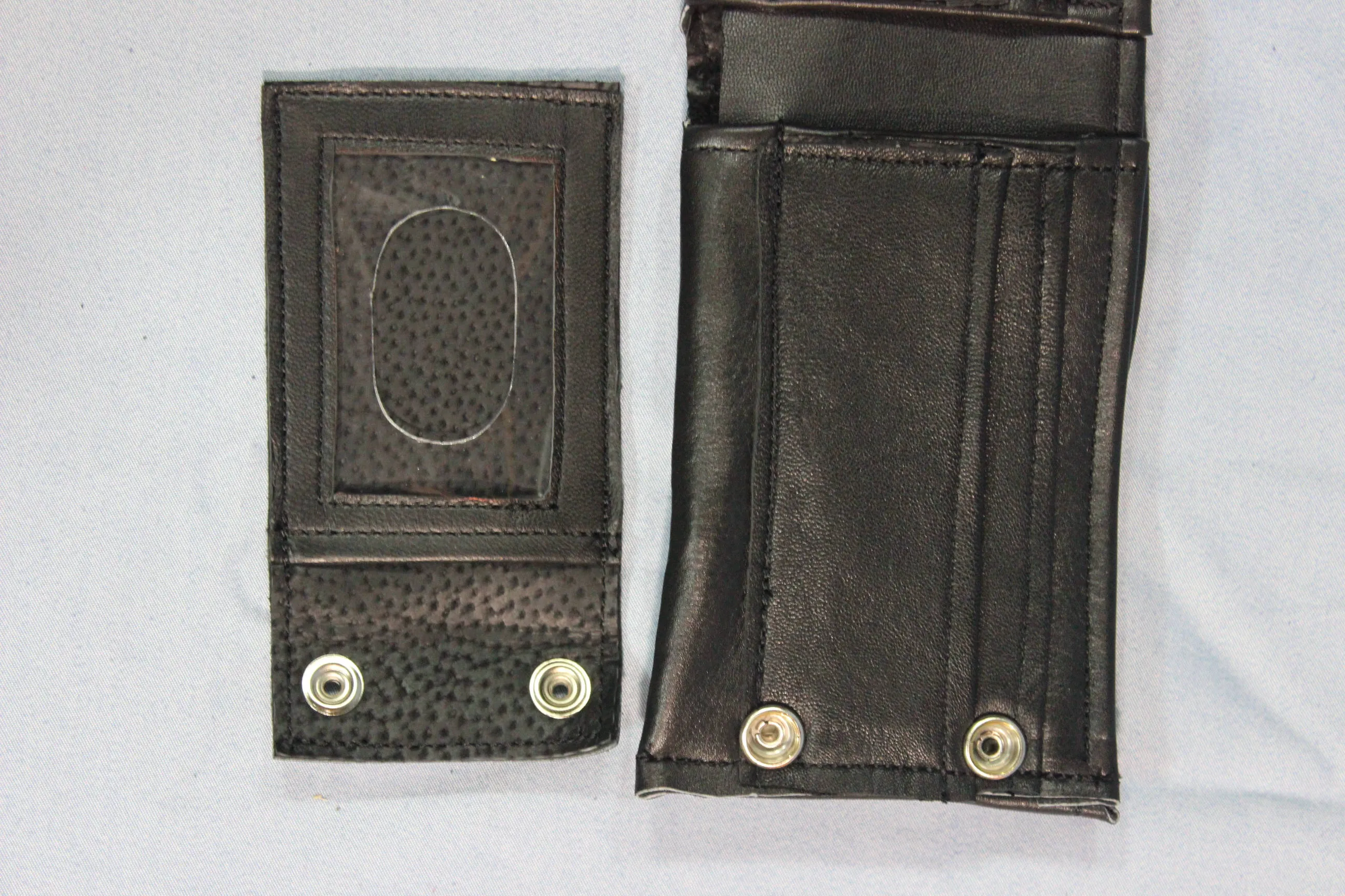 Classic Black Leather Wallet with removable ID flap