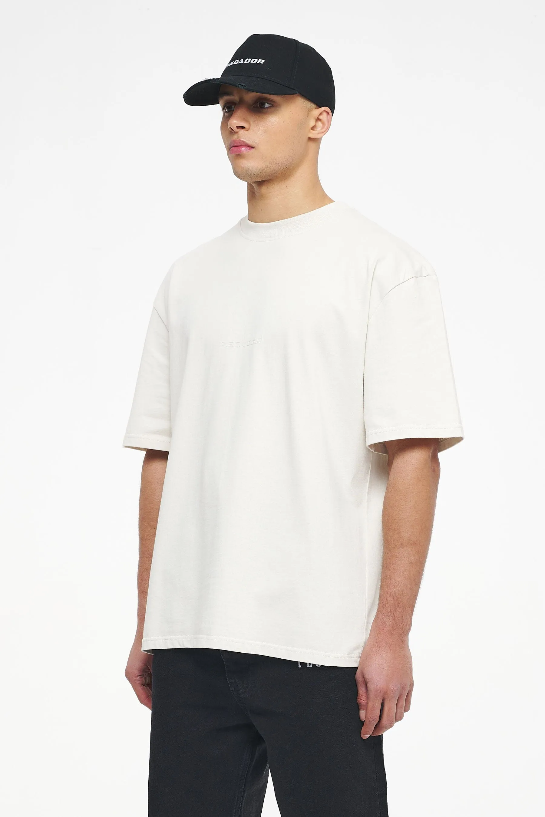 Colne Logo Oversized Tee Vintage Washed Angels Cream Gum