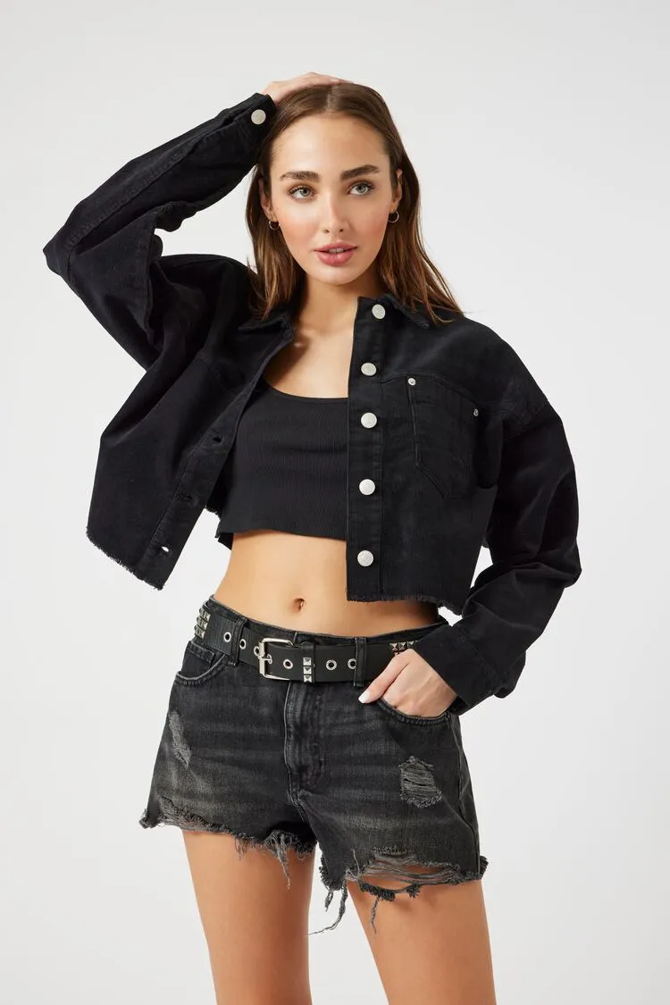 Corduroy Cropped Trucker Jacket