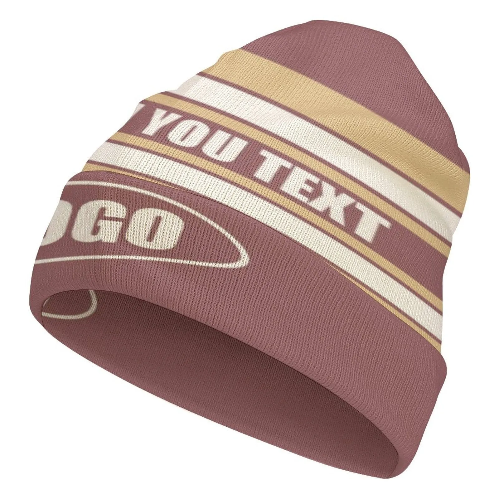 Custom Logo&Text Stripes Multicolor Unisex All Over Printed Knitted Hat