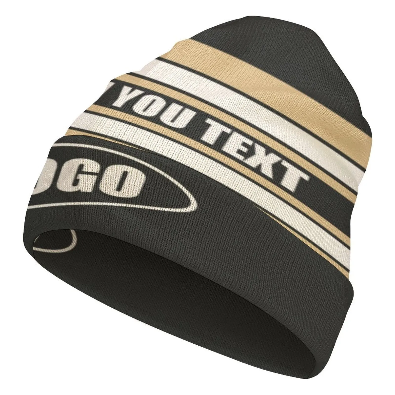 Custom Logo&Text Stripes Multicolor Unisex All Over Printed Knitted Hat