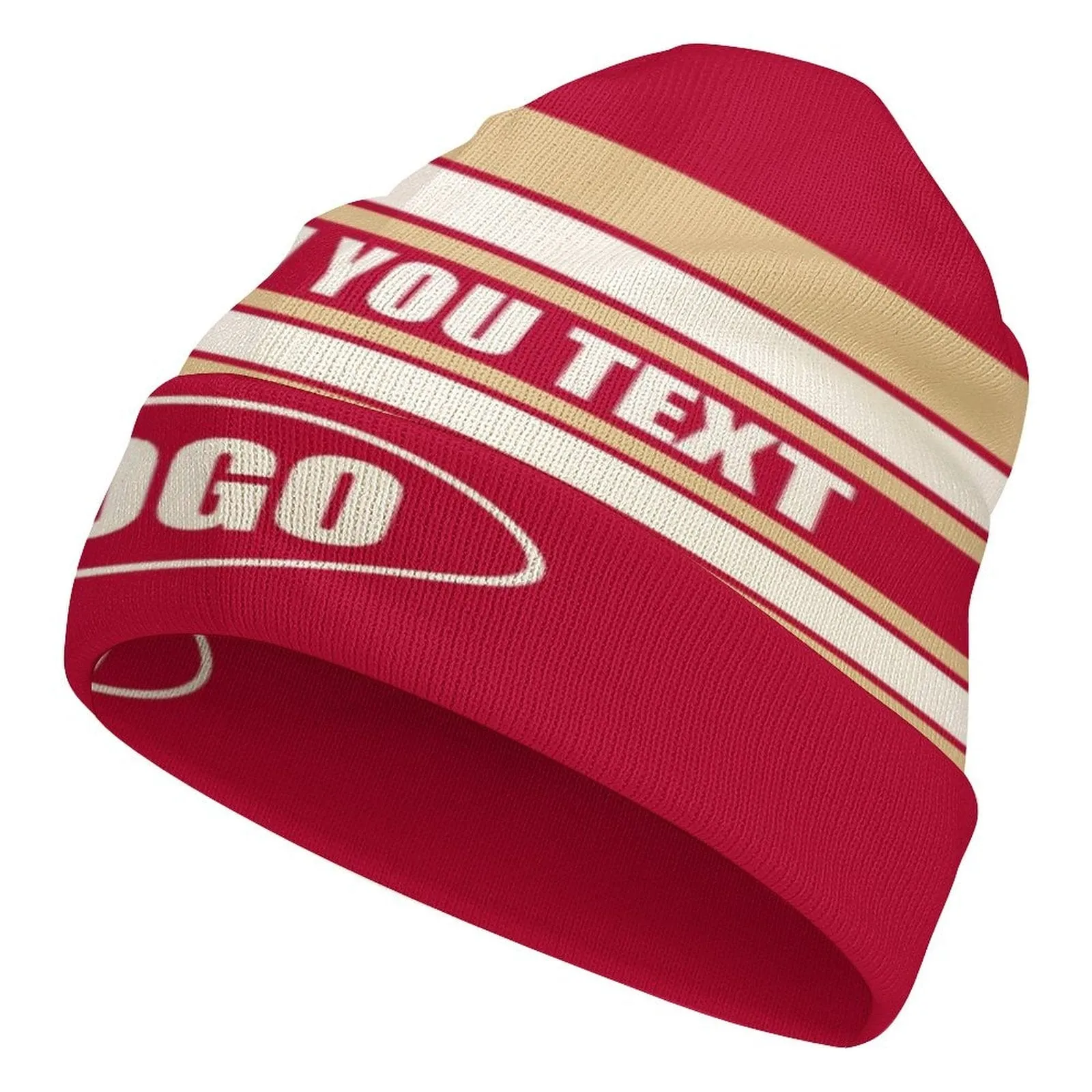 Custom Logo&Text Stripes Multicolor Unisex All Over Printed Knitted Hat