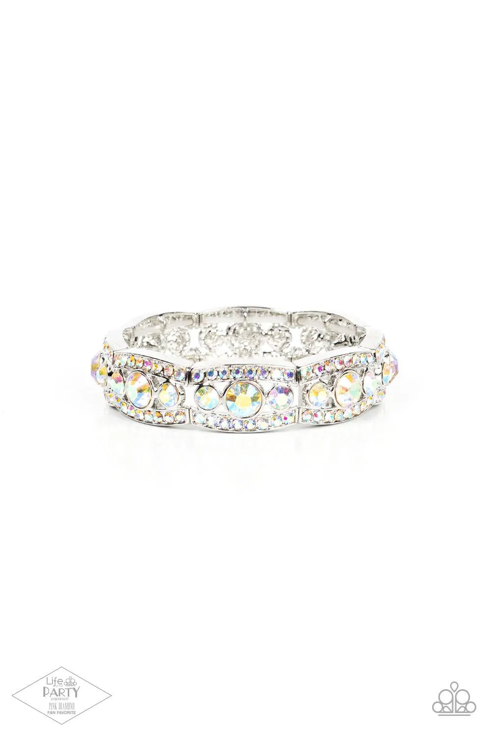 Easy On The ICE Multi Iridescent Rhinestone Bracelet - Paparazzi Accessories