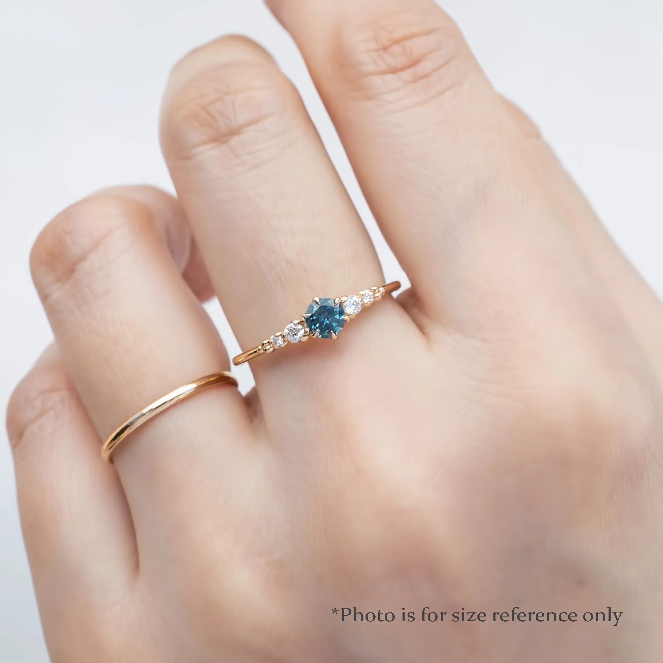 Estel Fleur Ring 4mm 0.30ct Light Lavender Blue Round Ceylon Sapphire, 14K Rose Gold