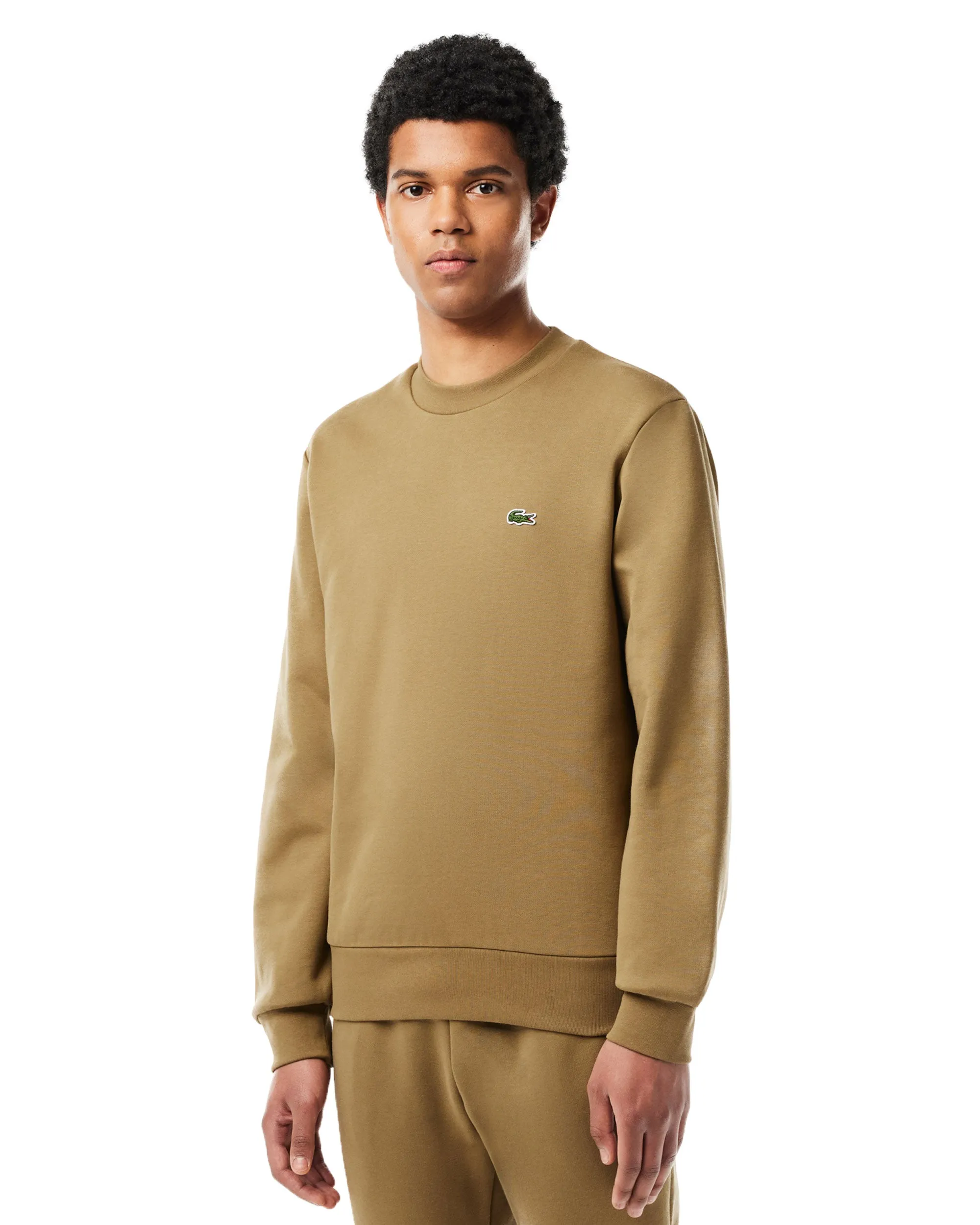 Felpa Uomo Girocollo Basic Logo Lacoste Marrone