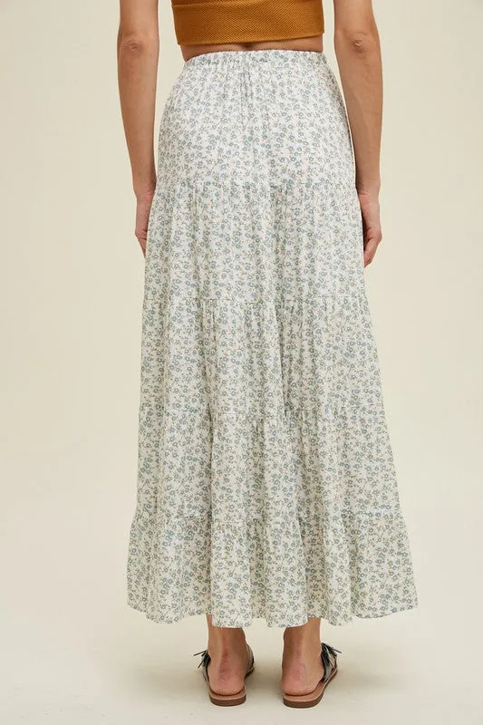 Floral Tiered Maxi Skirt