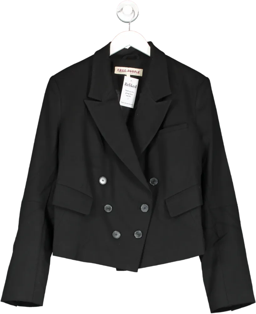 Free People Black Betty oversized boxy Blazer UK L