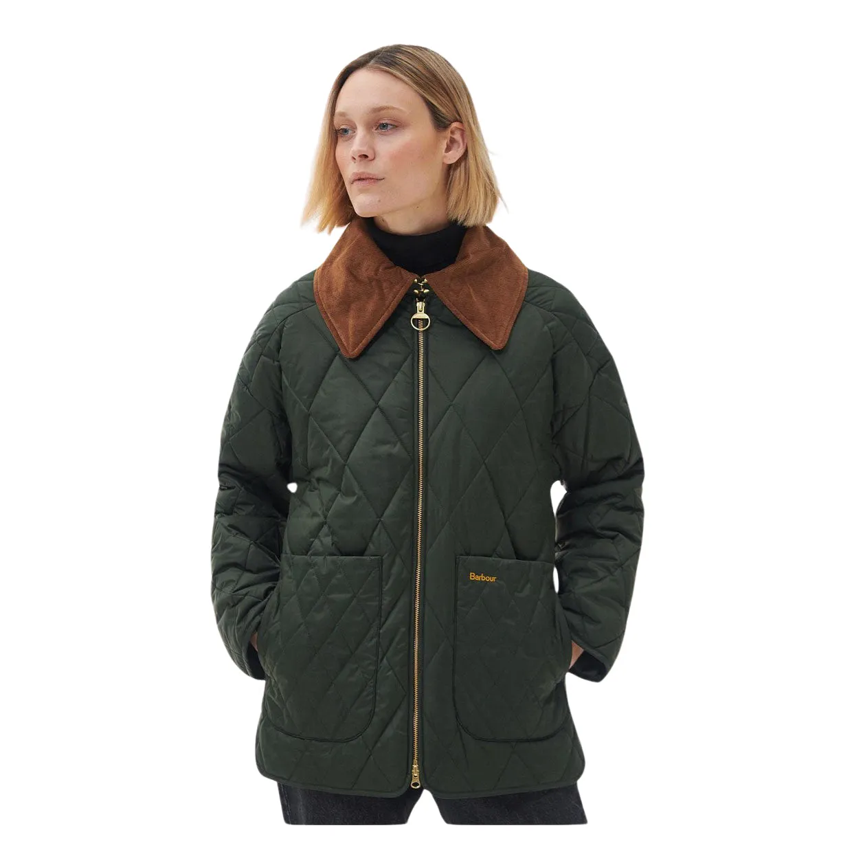 Giubbino Donna Barbour Woodhall Quilted Verde