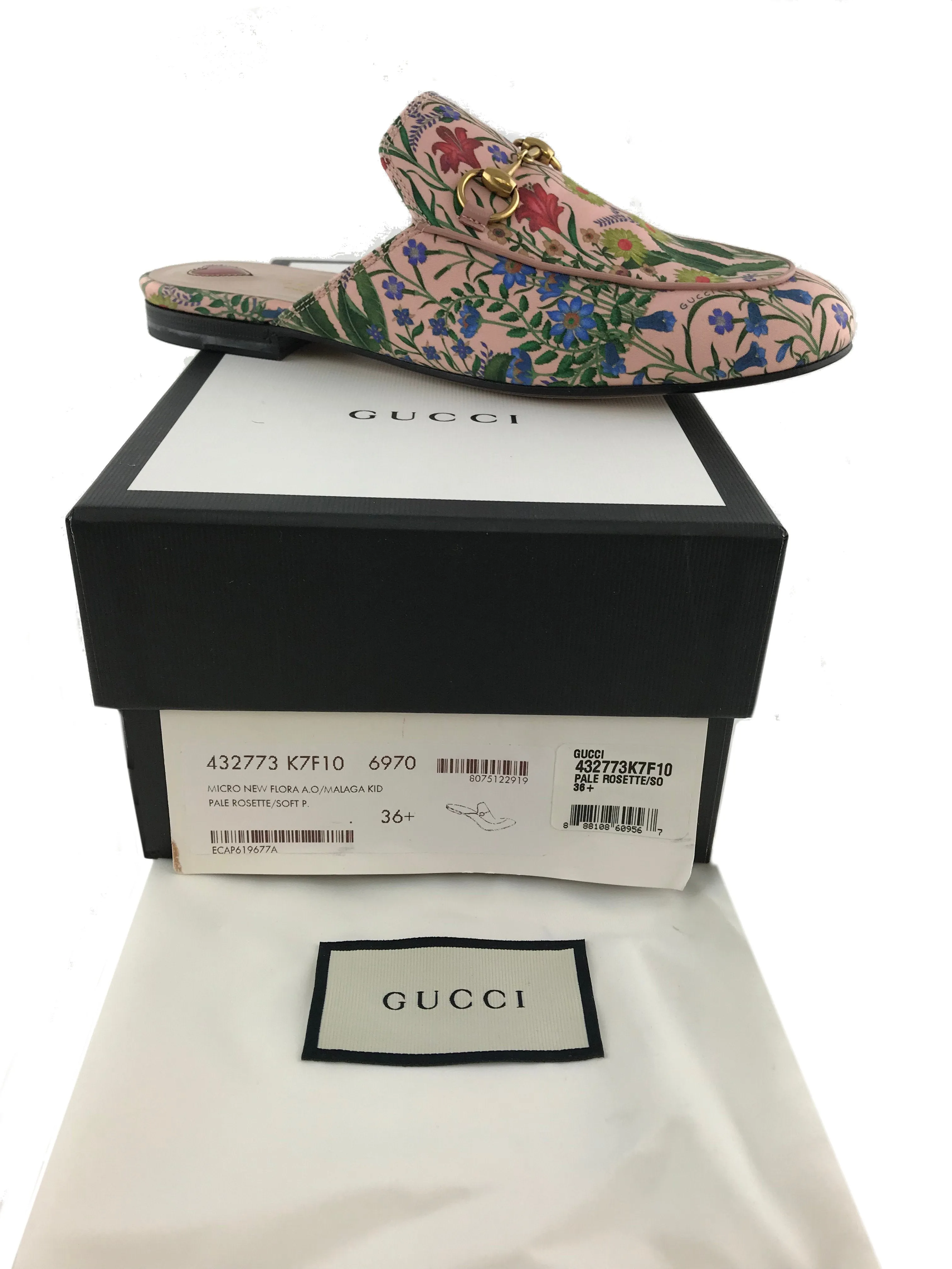 Gucci Princetown New Flora Horsebit Mule Size 6.5