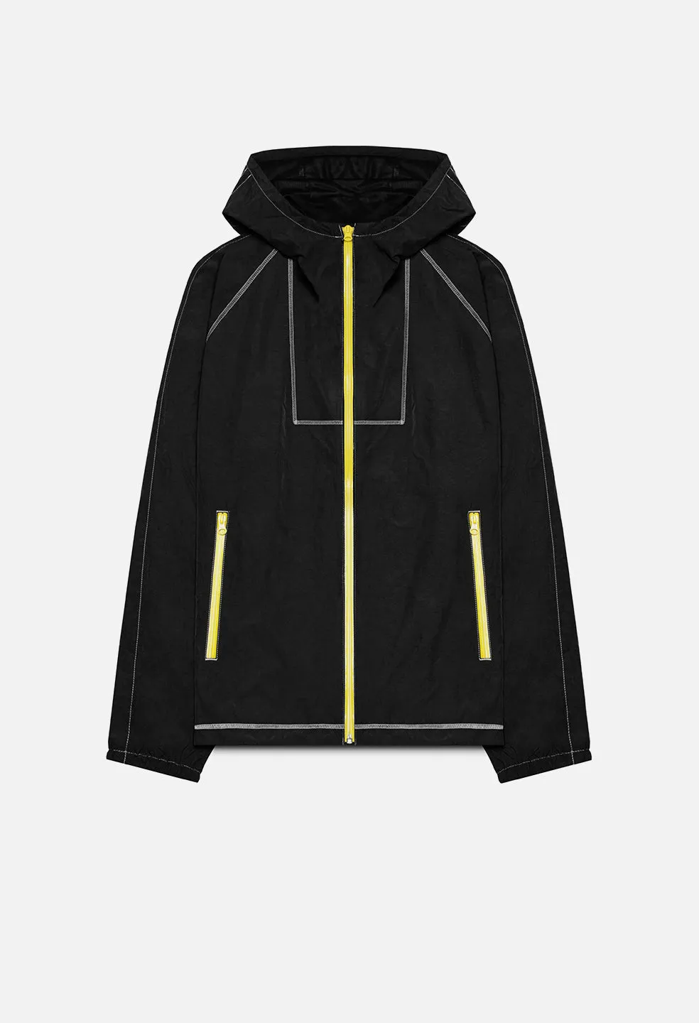 High Shrunk Nylon Fullzip / Black X Yellow