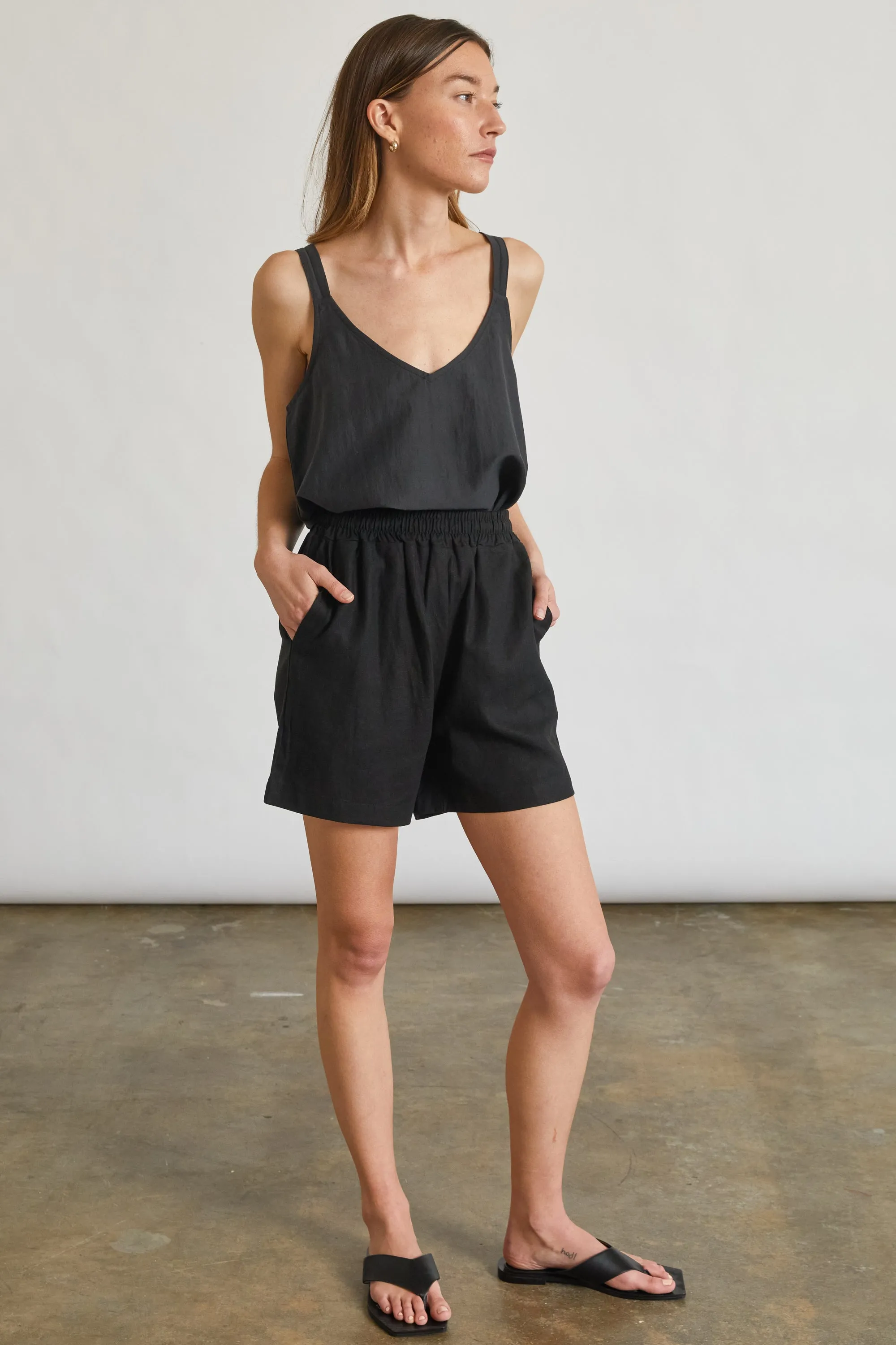 High Waisted Linen Shorts