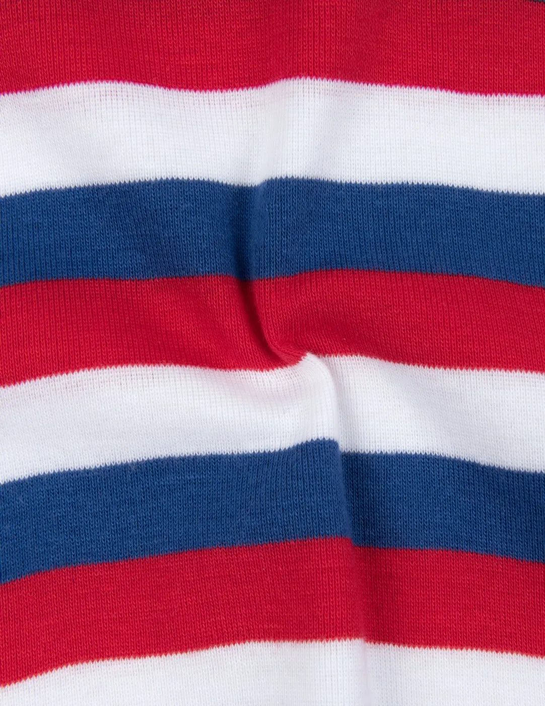 Kids Footed Cotton Red White & Blue Stripes Pajamas