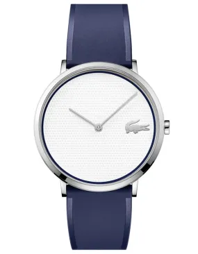 Lacoste Mens Moon Golf Capsule Watch- Stainless Steel-White Dial -Silicone Strap