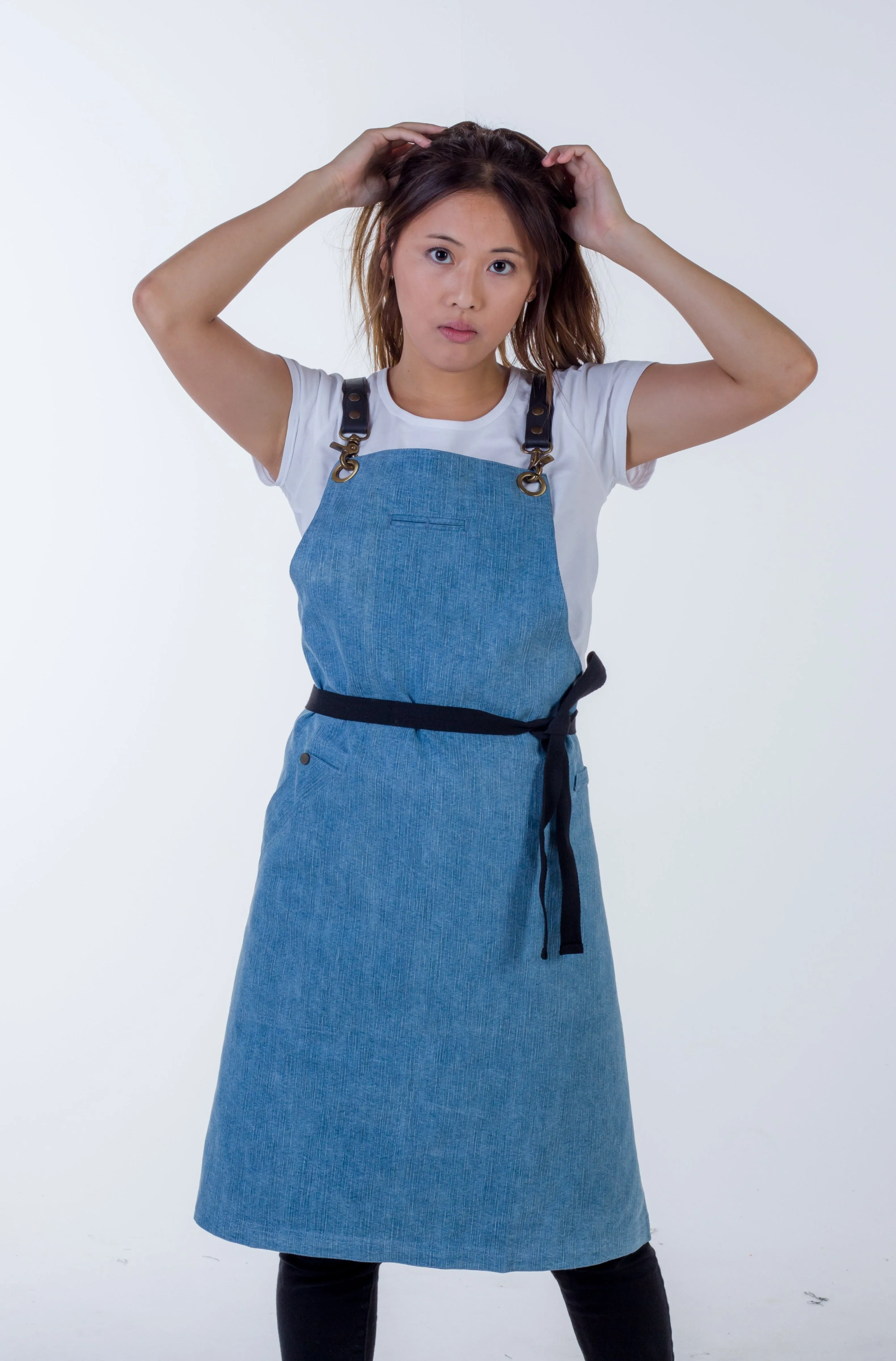 Light Blue Denim apron Natural