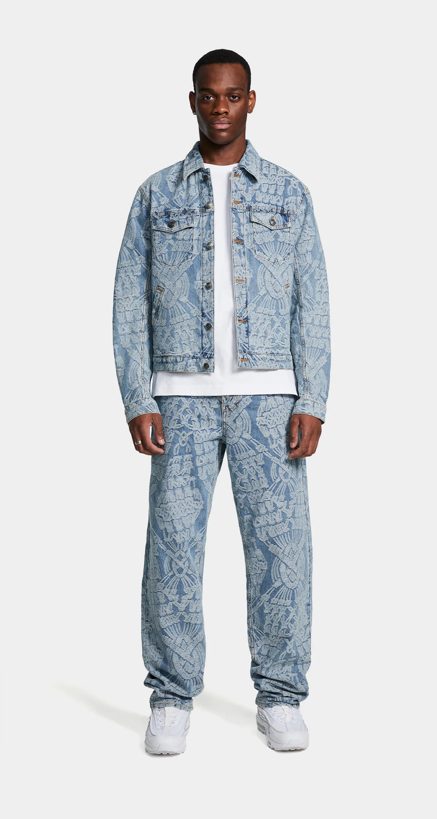 Light Blue Settle Macrame Denim Jacket