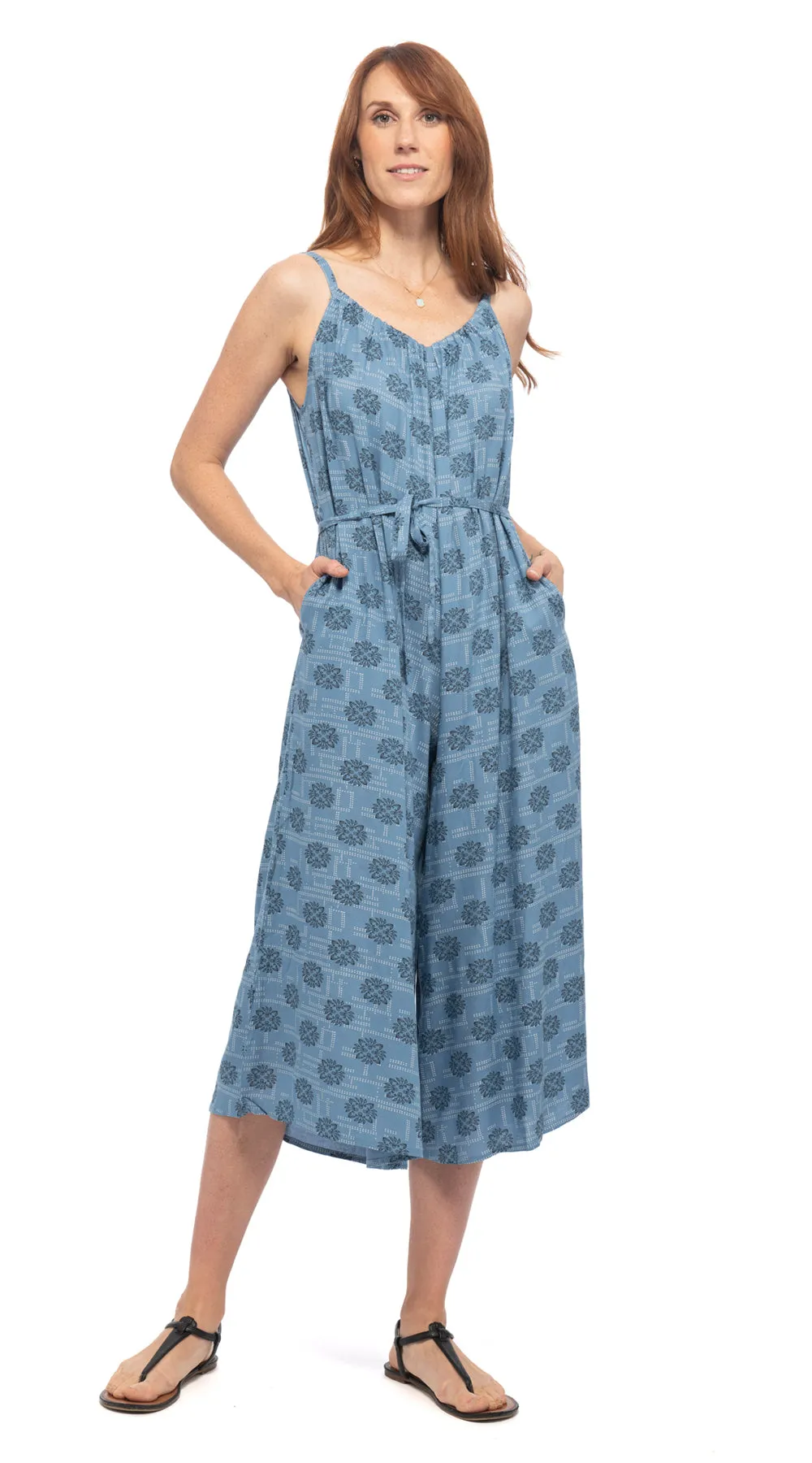 Marley Jumpsuit - blue matrix - rayon