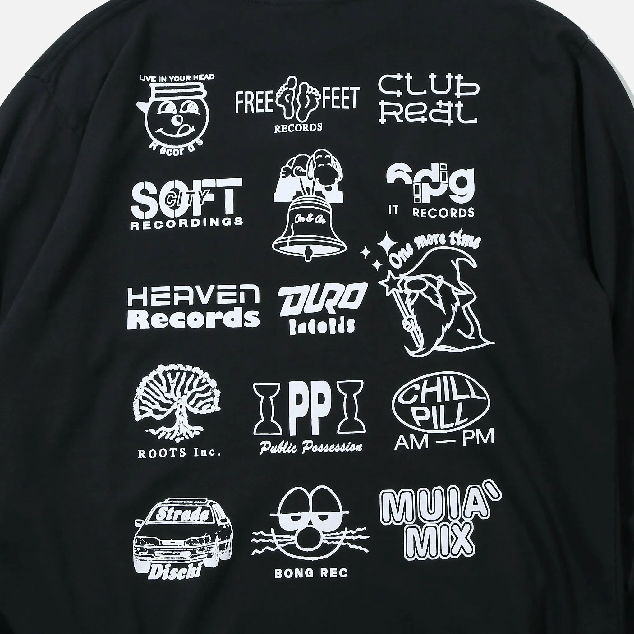 Multi Logo Longsleeve T-shirt - Earthly Black