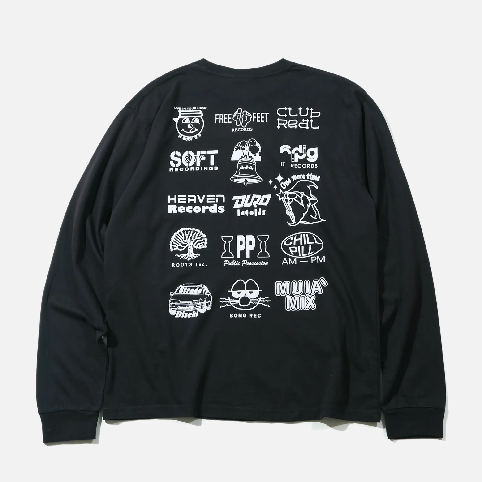 Multi Logo Longsleeve T-shirt - Earthly Black