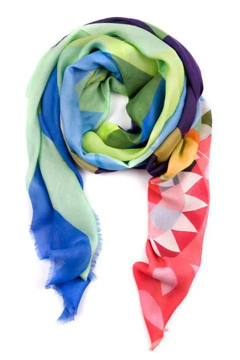 Oversized Square Italian Cashmere Blend Scarf - Kites, Toronto