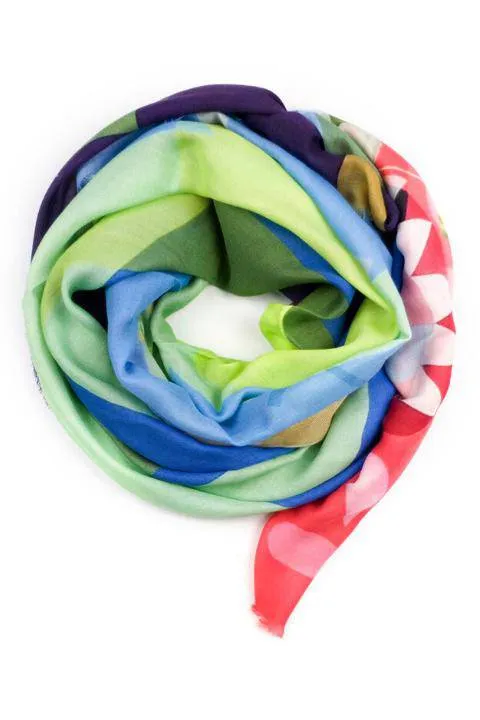 Oversized Square Italian Cashmere Blend Scarf - Kites, Toronto