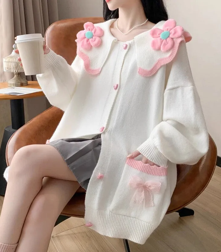 Pretty Flower Sweater Coat PN6303