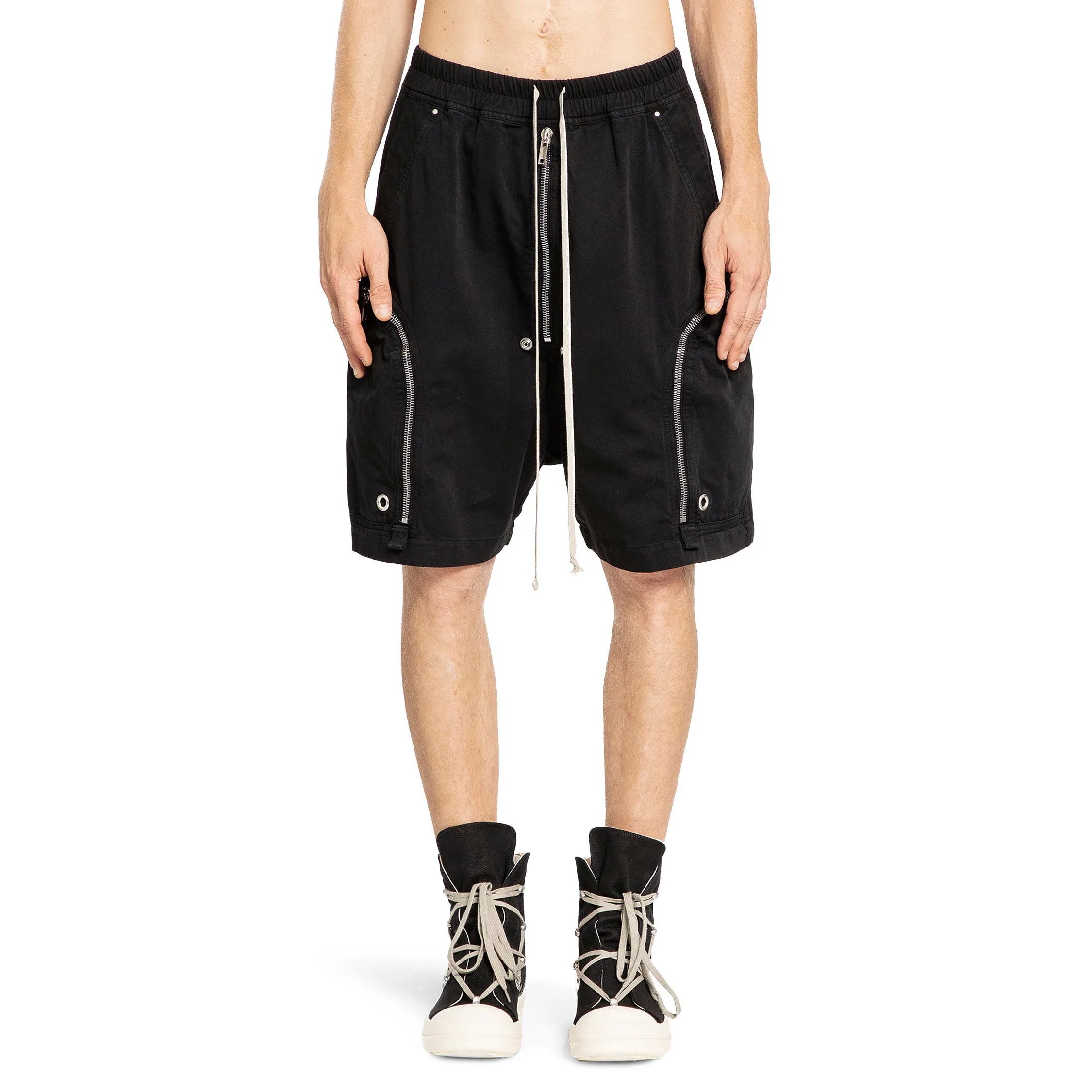 RICK OWENS DRKSHDW MAN BLACK SHORTS & SKIRTS