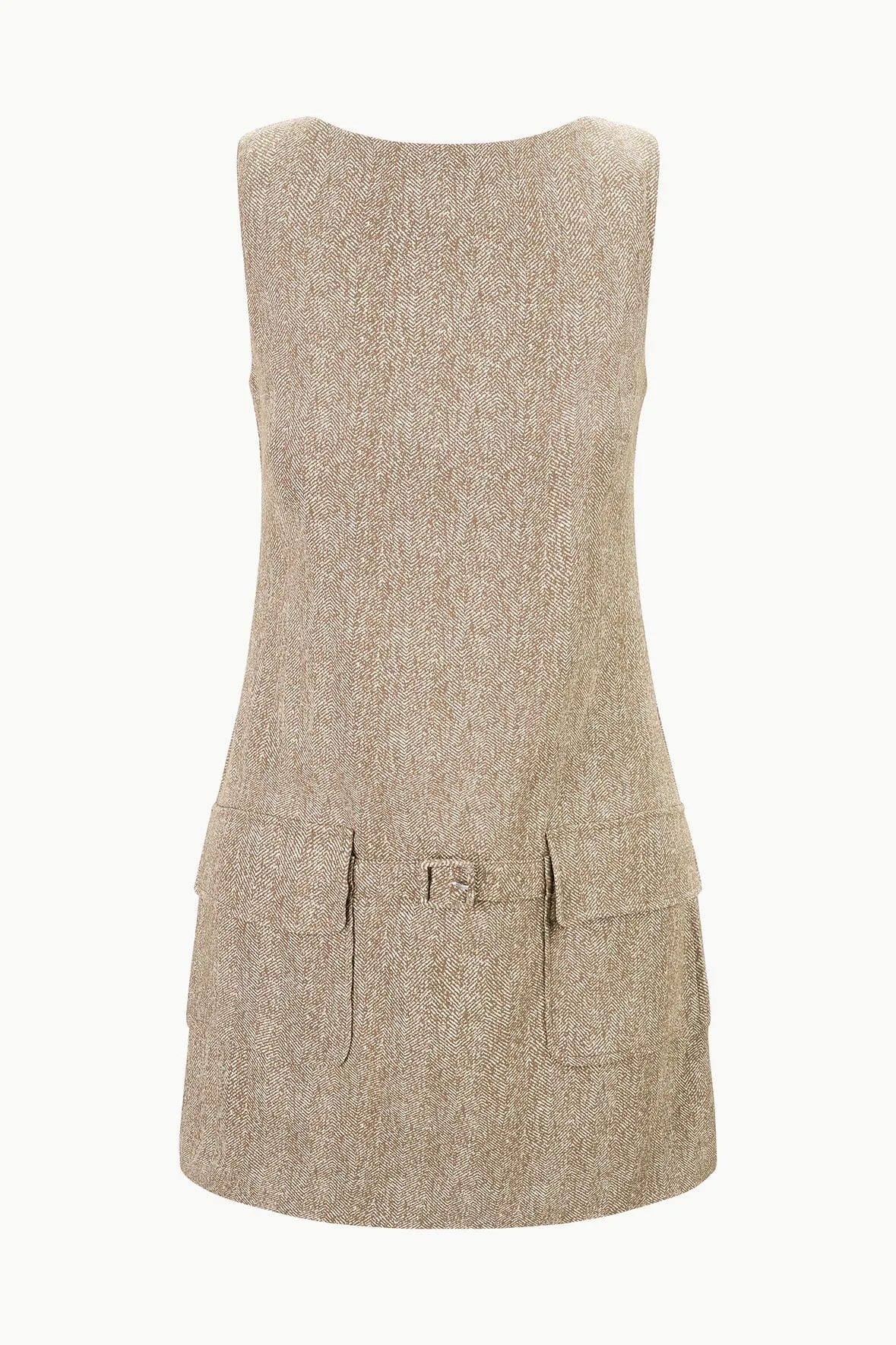 SHEILA DRESS | MOCHA HERRINGBONE