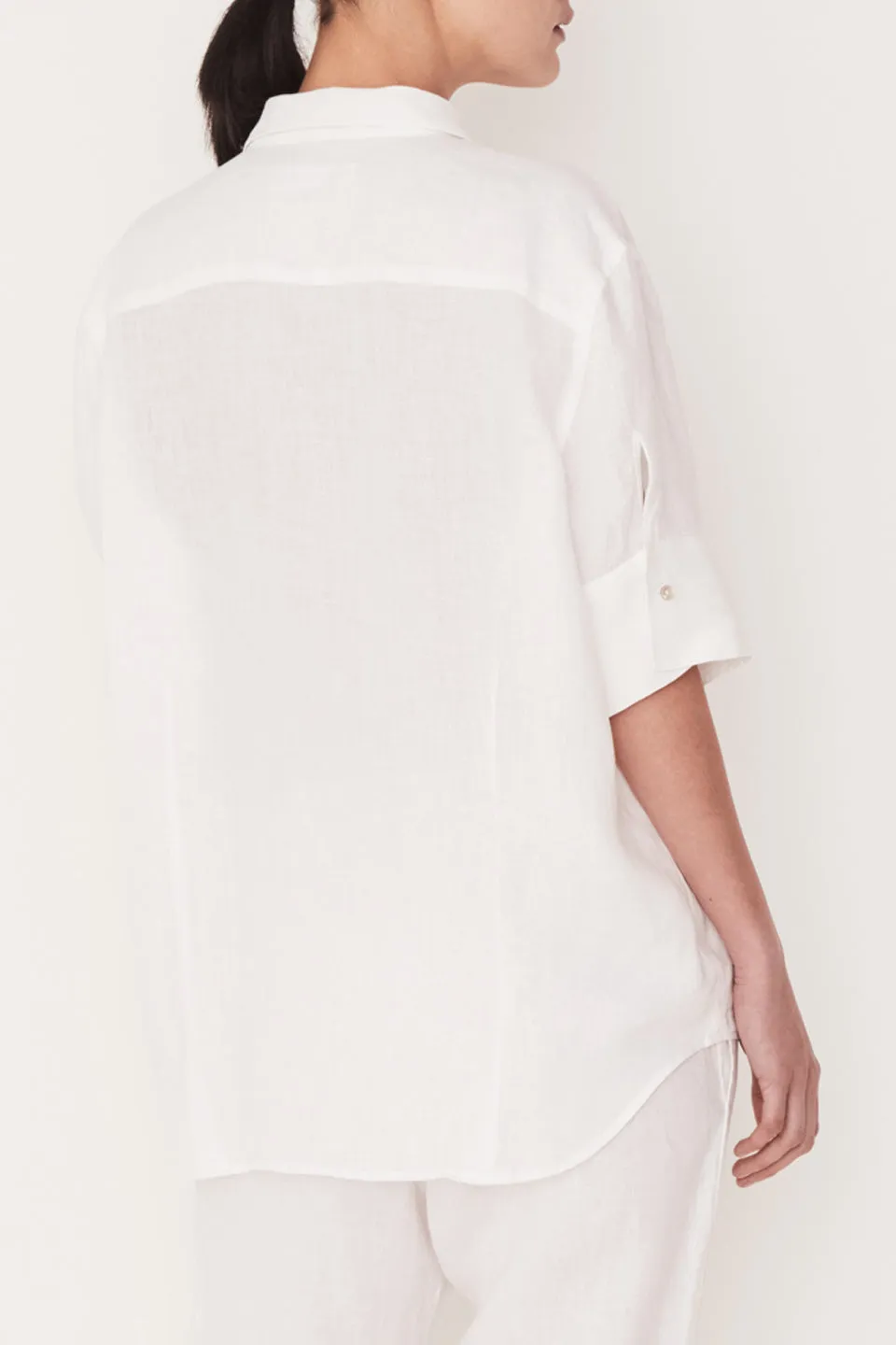 SS White Relaxed Linen Shirt