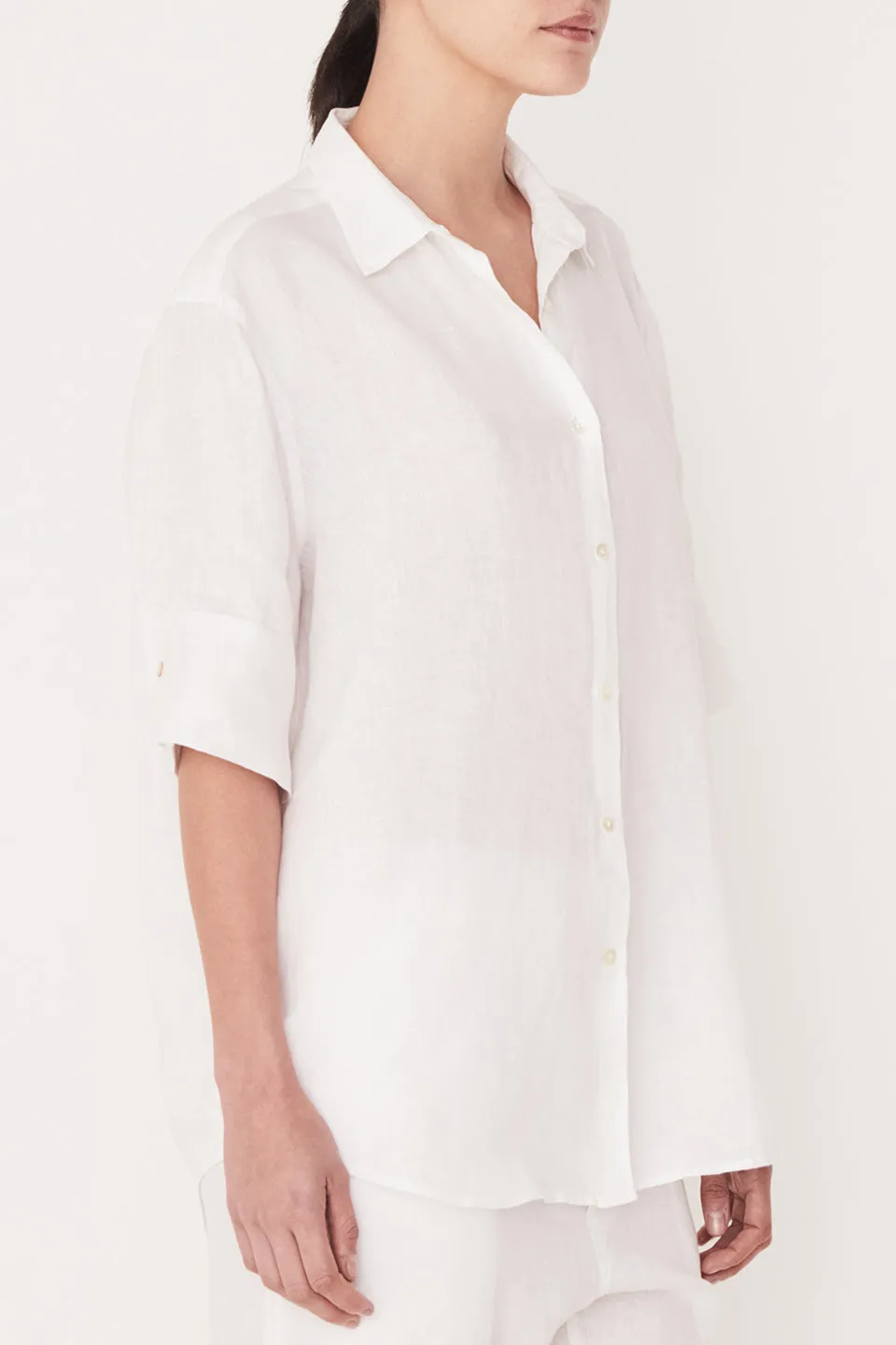 SS White Relaxed Linen Shirt