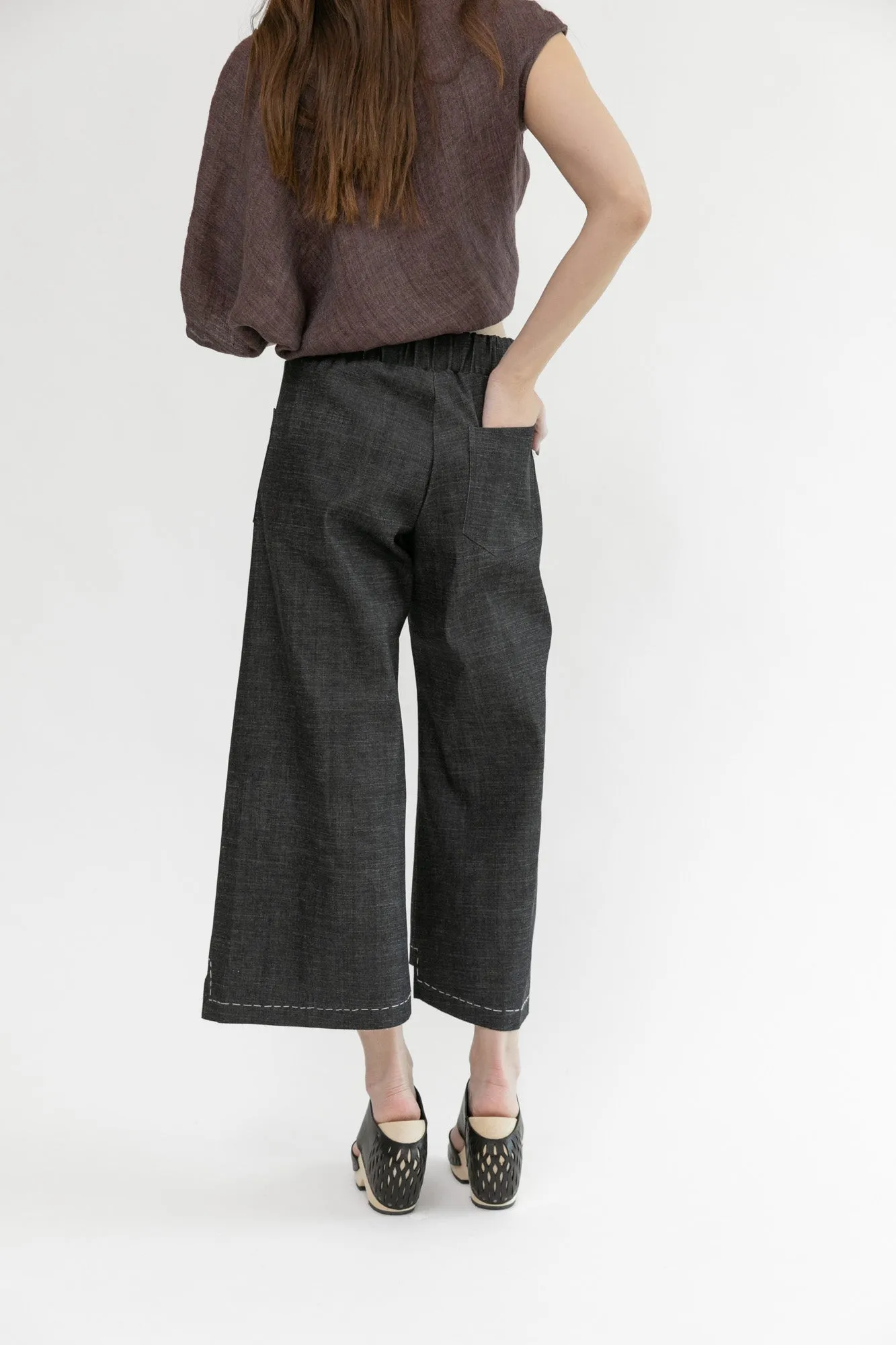 Step Stitch Crop Pants V2 | Crisp Denim