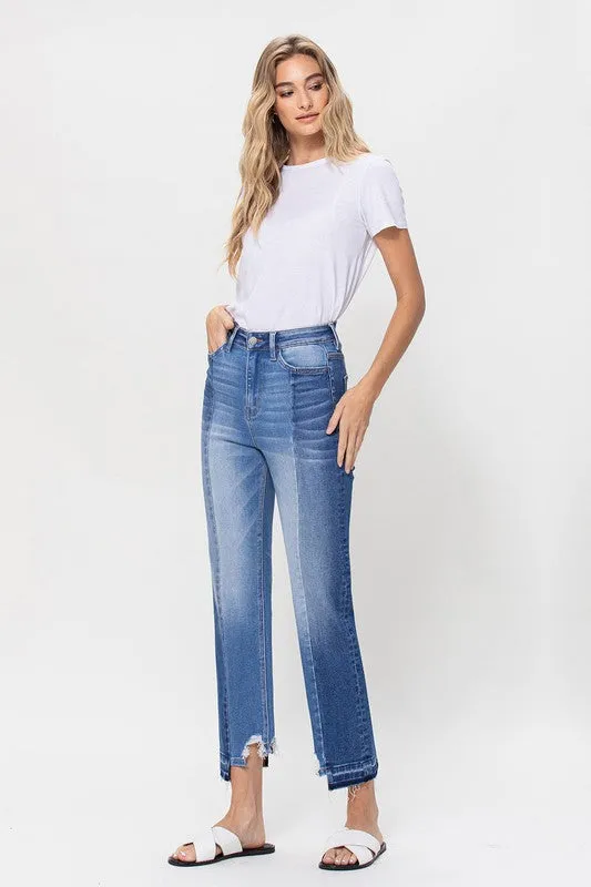 SUPER HIGH RISE CROP STRAIGHT JEANS