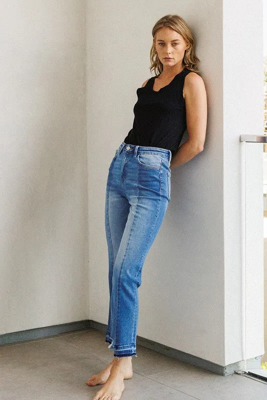 SUPER HIGH RISE CROP STRAIGHT JEANS