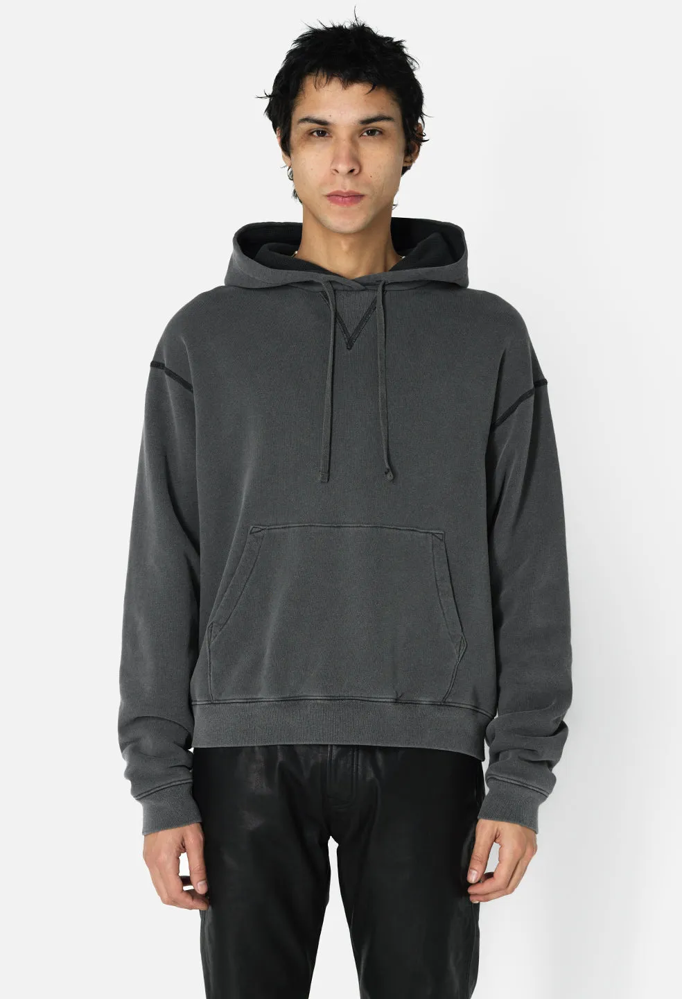 Thermal Lined Hoodie / Washed Black