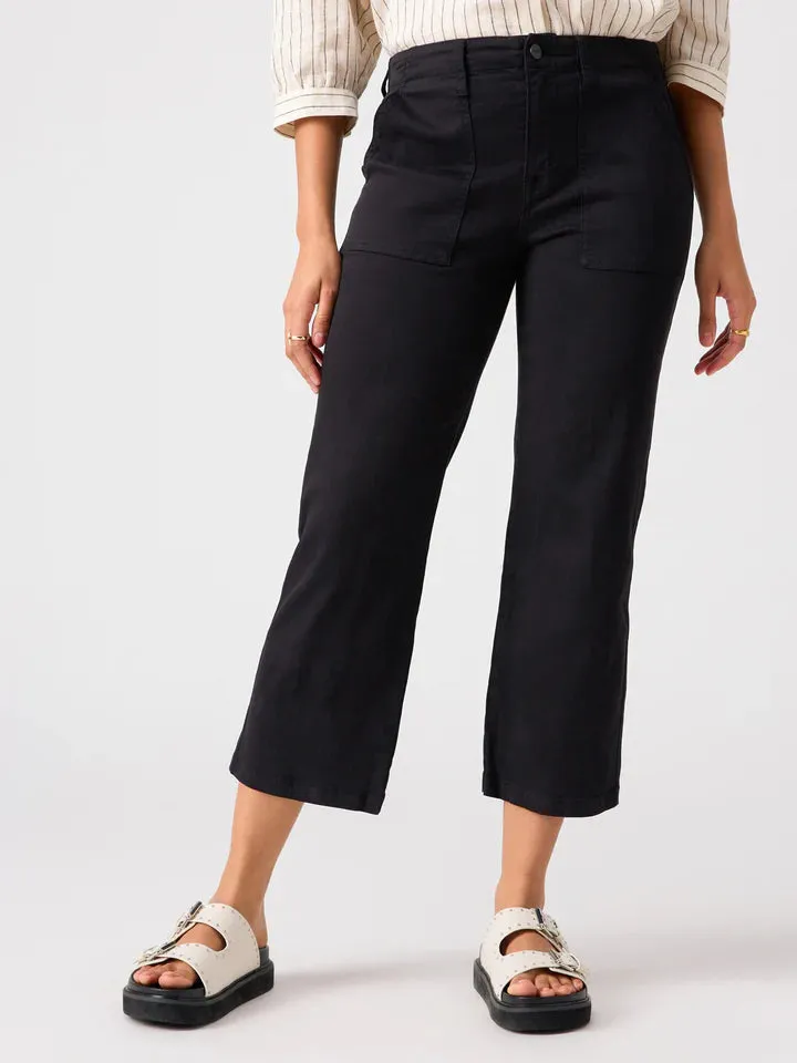 Vacation Crop High Rise Pant - Black