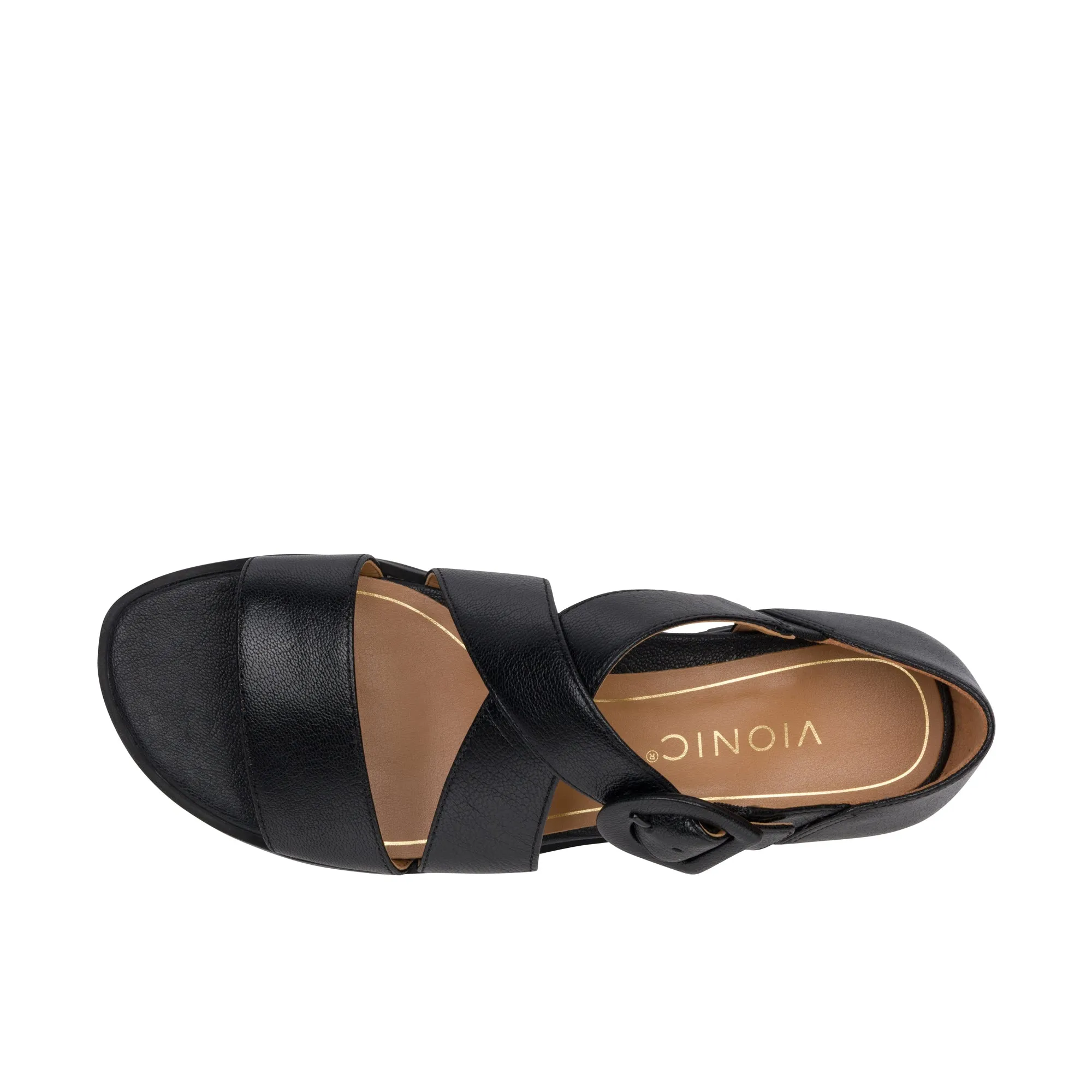 Vionic Womens Pacifica Strappy Sandal Black