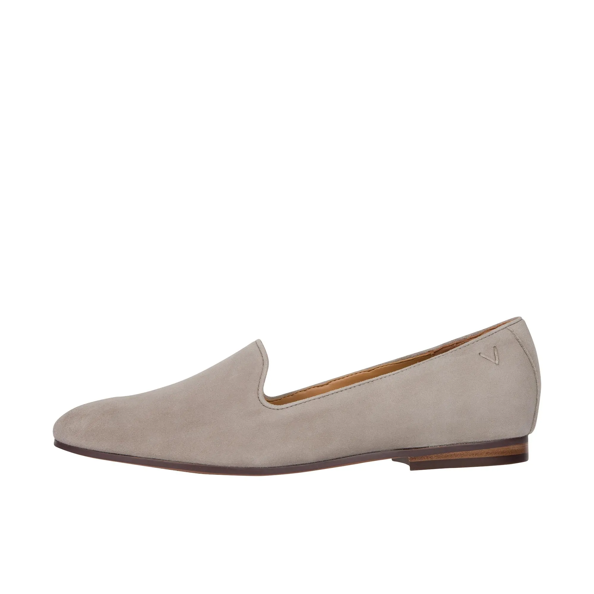 Vionic Womens Willa Slip On Flat Dark Taupe Suede