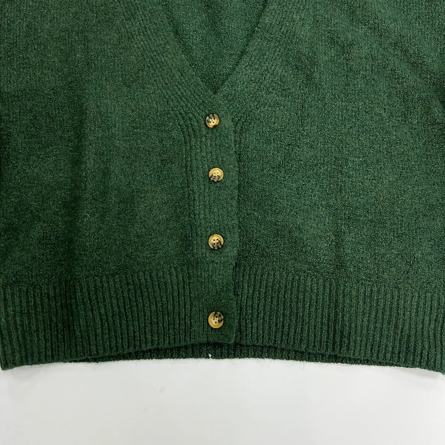 Women's Button Down Napped Yarn Crop Cardigan